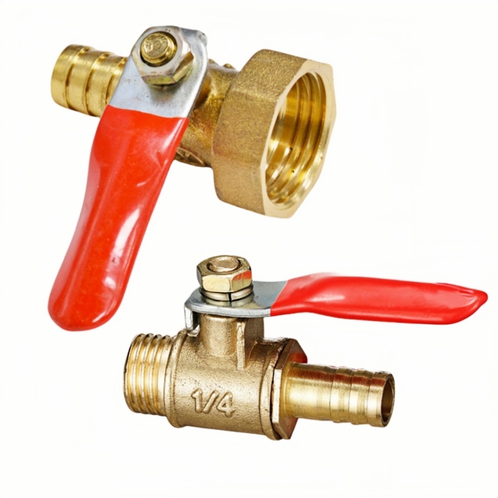Spoke Nipple Brass - Messing-Kugelhahn-Stecker mit Widerhaken, 1/8 Zoll, 1/4